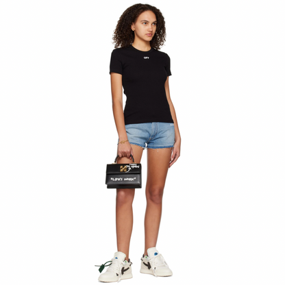 OFF-WHITE Black Jitney 1.4 Quote Top Handle Bag