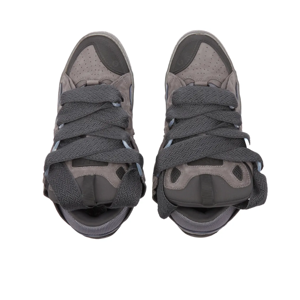 LANVIN SUEDE CURB SNEAKER DARK GREY