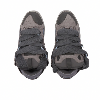 LANVIN SUEDE CURB SNEAKER DARK GREY