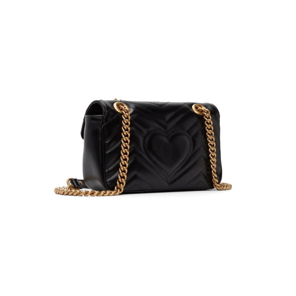 GUCCI Black Mini GG Marmont 2.0 Shoulder Bag