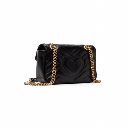 GUCCI Black Mini GG Marmont 2.0 Shoulder Bag