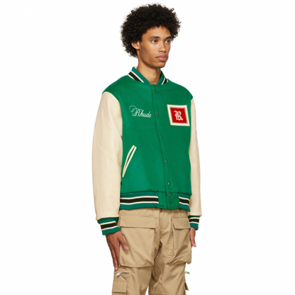 RHUDE Green Varsity Jacket