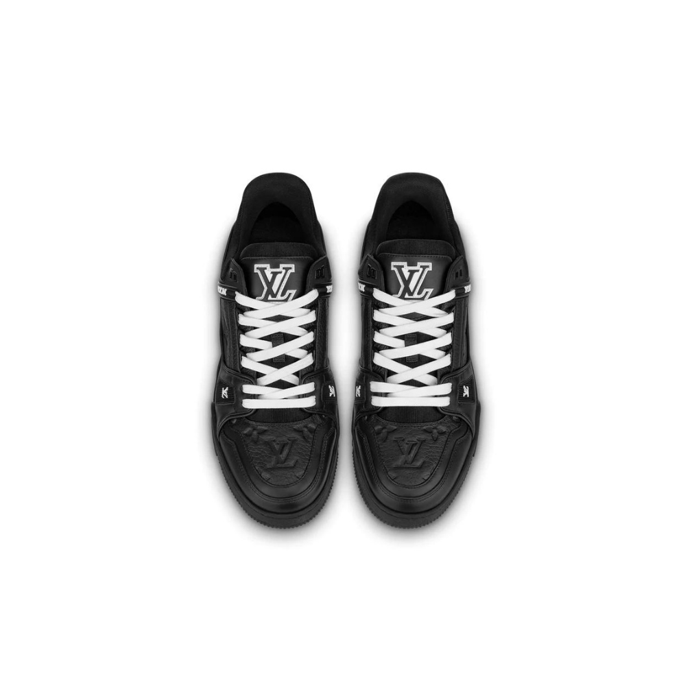LOUIS VUITTON LV TRAINER BLACK LEATHER SNEAKER