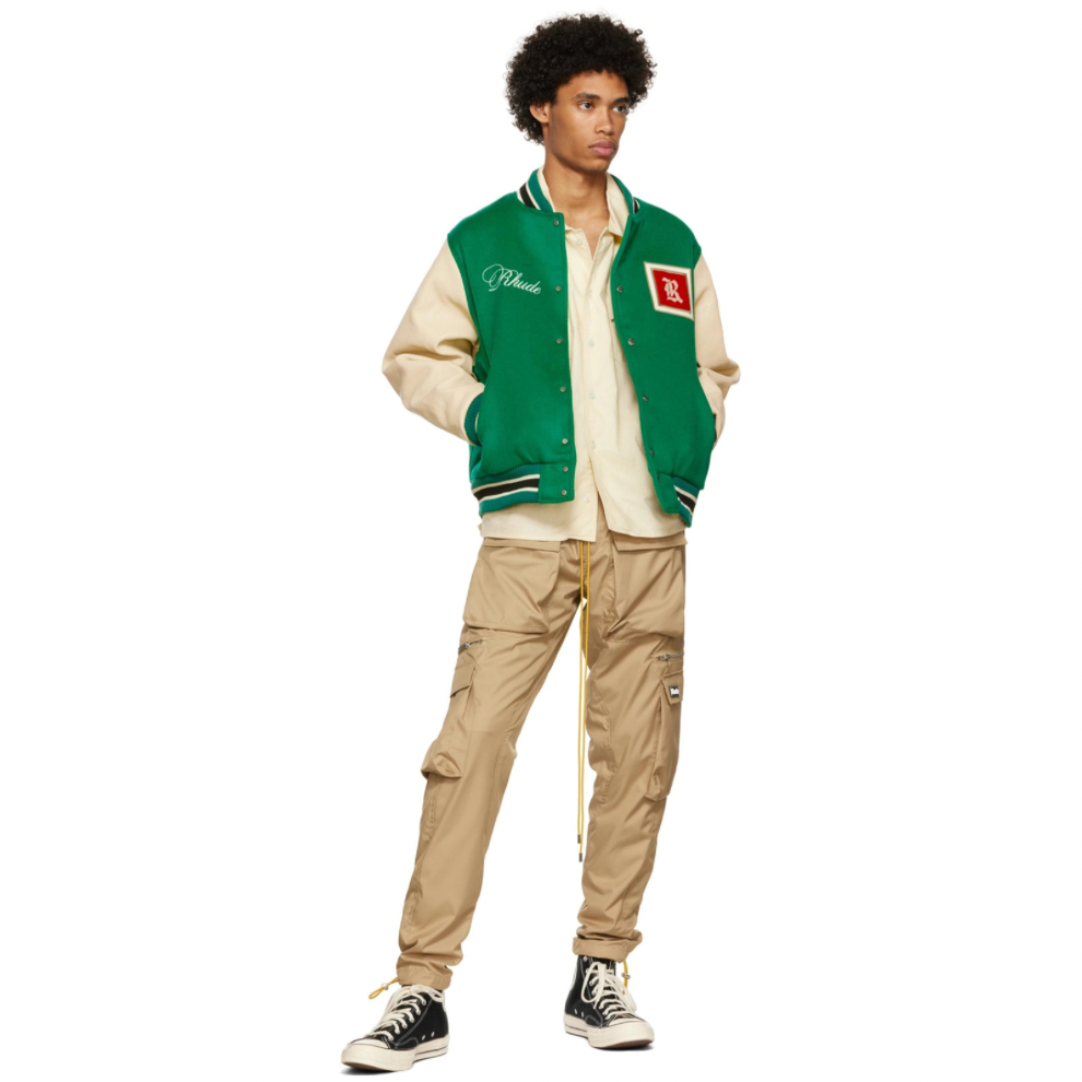 RHUDE Green Varsity Jacket
