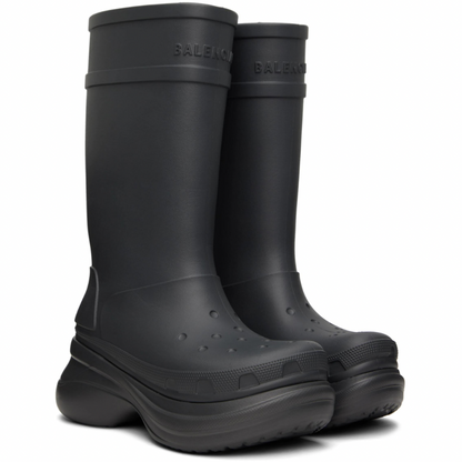 BALENCIAGA Gray Crocs Edition Boots
