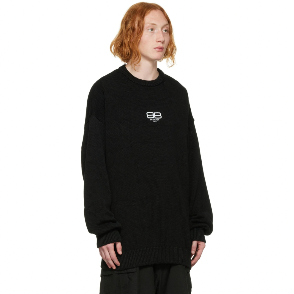 BALENCIAGA Black BB Paris Icon Sweater