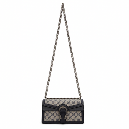 GUCCI Blue & Beige Small Dionysus GG Supreme Shoulder Bag