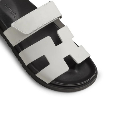 HERMES PARIS CHYPRE WHITE BLACK SANDAL