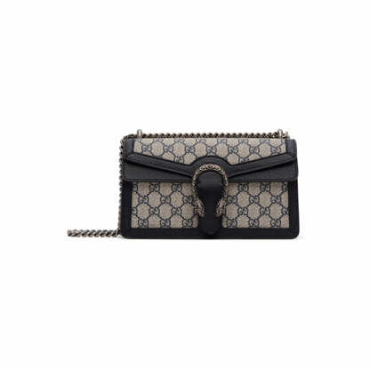 GUCCI Blue & Beige Small Dionysus GG Supreme Shoulder Bag