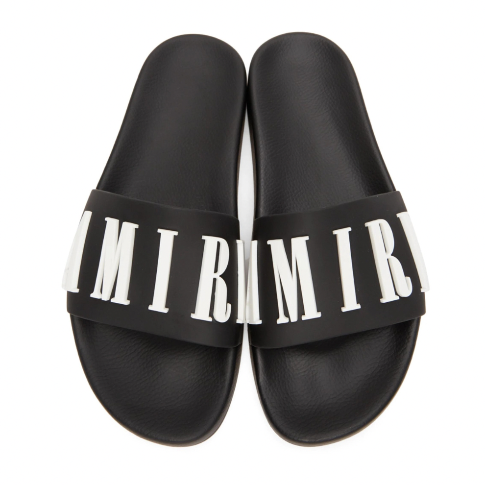 AMIRI Black Logo Pool Slides