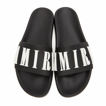 AMIRI Black Logo Pool Slides