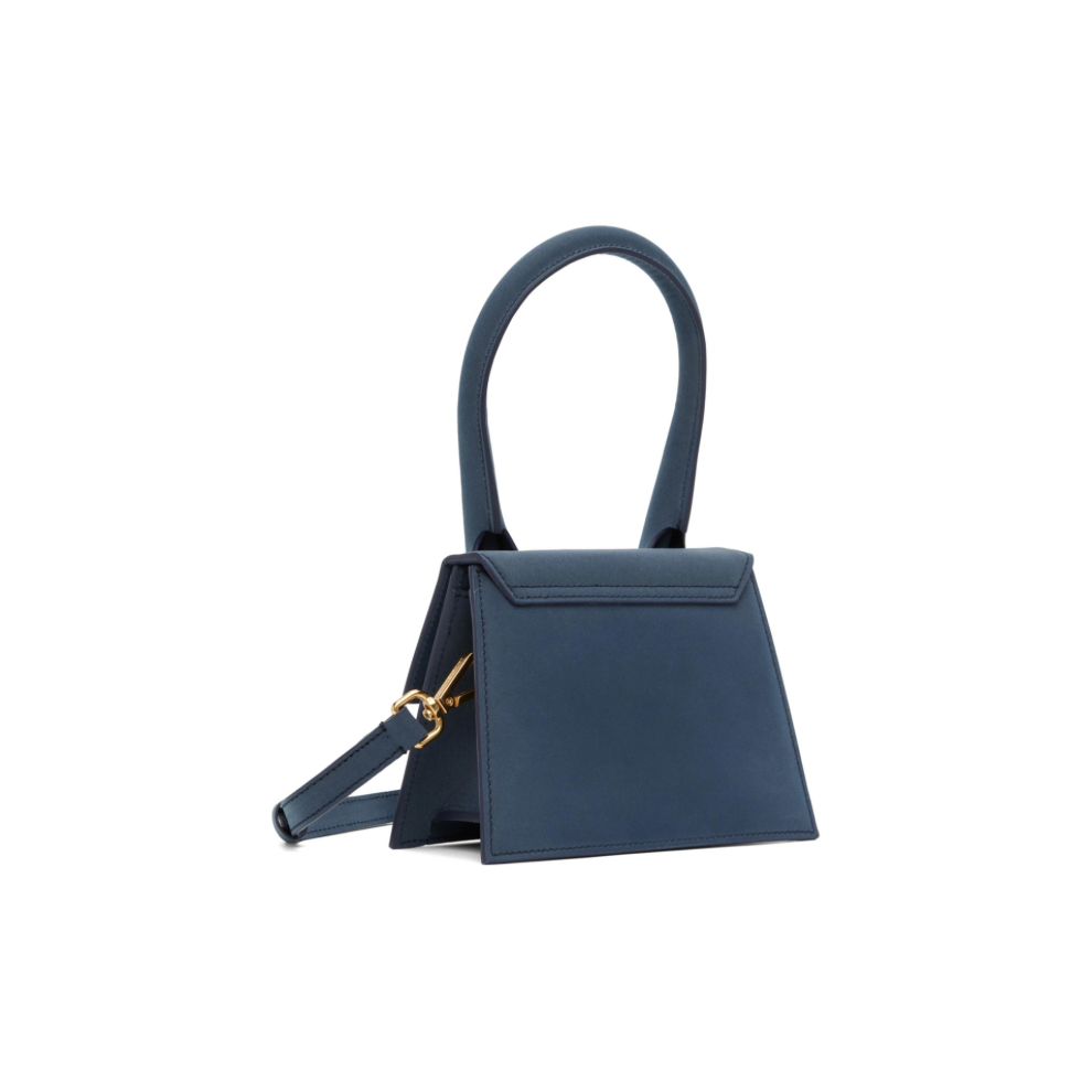 JACQUEMUS Navy Le Raphia 'Le Chiquito Moyen' Bag