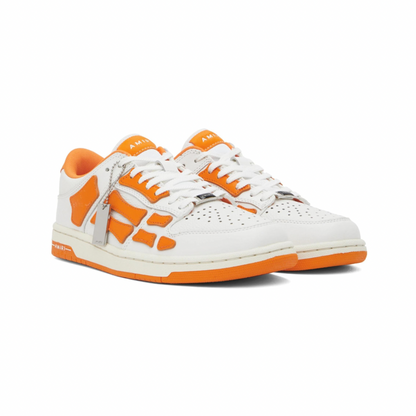 AMIRI White & Orange Skel Top Low Sneakers