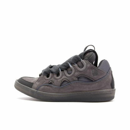 LANVIN SUEDE CURB SNEAKER DARK GREY