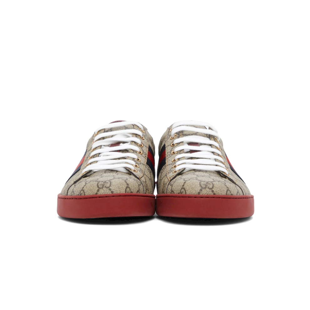 GUCCI Beige GG Supreme New Ace Sneakers