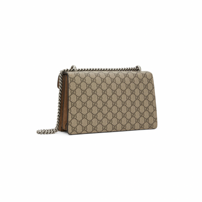 GUCCI Beige & Brown GG Supreme Small Dionysus Bag